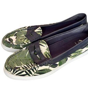 Cole Haan Nantucket Loafers - Palm Canvas - Navy/Green/Cream - 10.5B